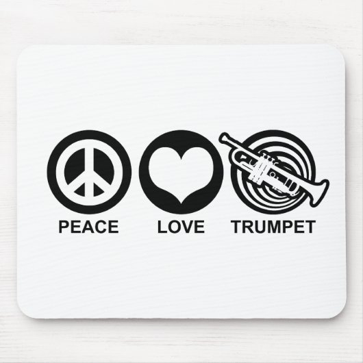 Peace Love Trumpet Muismat (Voorkant)