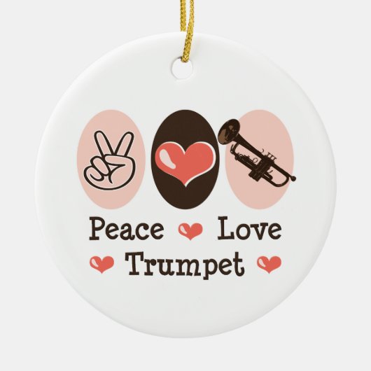 Peace Love Trumpet Ornament (Voorkant)