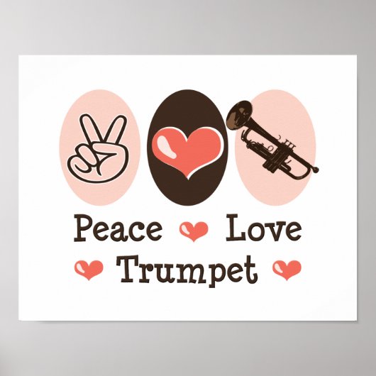 Peace Love Trumpet Poster (Voorkant)
