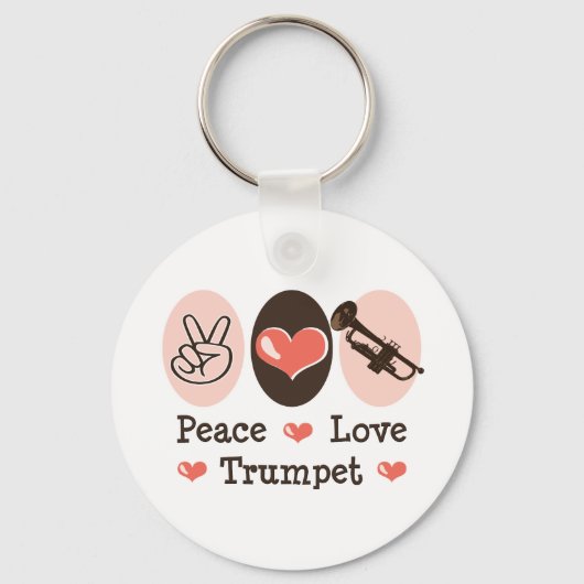Peace Love Trumpet Sleutelhanger (Voorkant)