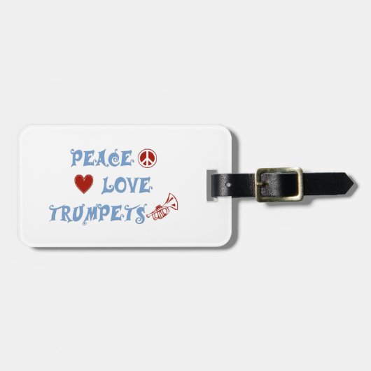Peace Love Trumpets Bagagelabel (Voorkant horizontaal)