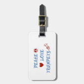 Peace Love Trumpets Bagagelabel (Voorkant verticaal)