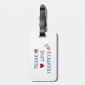 Peace Love Trumpets Bagagelabel (Achterkant verticaal)