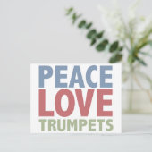 Peace Love Trumpets Briefkaart (Staand voorkant)