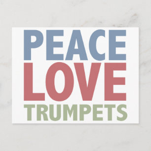 Peace Love Trumpets Briefkaart