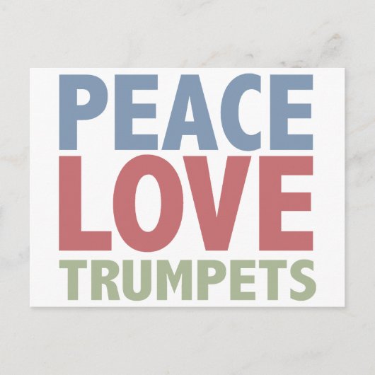 Peace Love Trumpets Briefkaart (Voorkant)