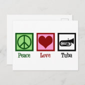 Peace Love Tuba Player Briefkaart (Voorkant / Achterkant)