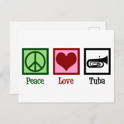 Peace Love Tuba Player Briefkaart (Voorkant / Achterkant)