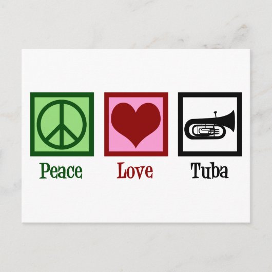 Peace Love Tuba Player Briefkaart (Voorkant)
