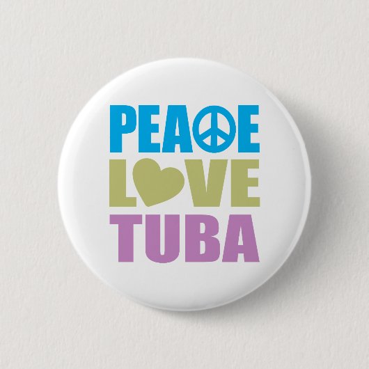 Peace Love Tuba Ronde Button 5,7 Cm (Voorkant)