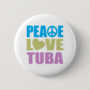 Peace Love Tuba Ronde Button 5,7 Cm