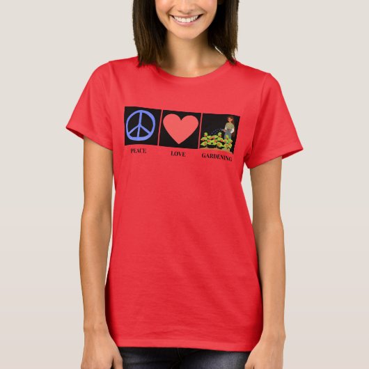 PEACE LOVE TUINIEREN T-SHIRT (Voorkant)