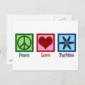 Peace Love Turbine Fan Briefkaart (Voorkant / Achterkant)