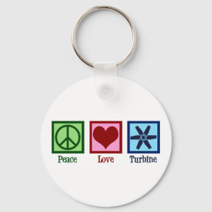 Peace Love Turbine Fan Sleutelhanger
