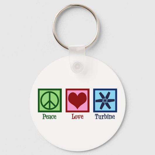Peace Love Turbine Fan Sleutelhanger (Voorkant)