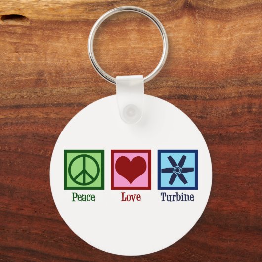 Peace Love Turbine Fan Sleutelhanger (Achterkant)
