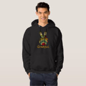 Peace Love Turkey Grateful Turkey Hand Sign Bedank Hoodie (Voorkant volledig)