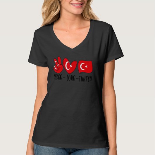 Peace love Turkey International peace day For Man T-shirt (Voorkant)