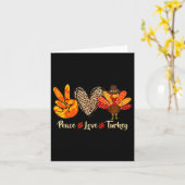 Peace Love Turkey Little Pilgrim Thanksgiving Kaart (Gele Bloem)