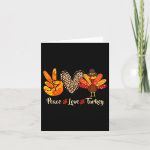 Peace Love Turkey Little Pilgrim Thanksgiving Kaart