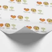 Peace Love Turkey Menorah Cadeaupapier (Hoek)