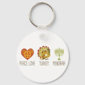 Peace Love Turkey Menorah Sleutelhanger (Voorkant)