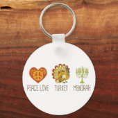 Peace Love Turkey Menorah Sleutelhanger (Voorkant)
