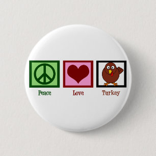 Peace Love Turkey Ronde Button 5,7 Cm