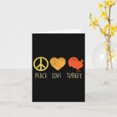 Peace Love Turkije Leuke Thanksgiving Dag Hippie H Kaart (Gele Bloem)