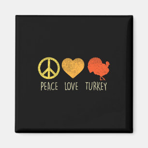 Peace Love Turkije Leuke Thanksgiving Dag Hippie H Magneet
