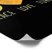 Peace Love Turkije Leuke Thanksgiving Dag Hippie H Poster (Hoek)