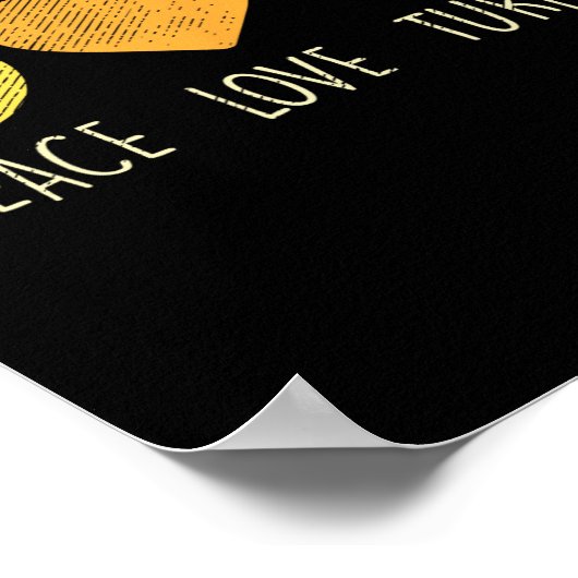 Peace Love Turkije Leuke Thanksgiving Dag Hippie H Poster (Hoek)