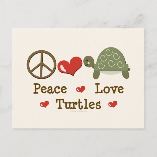 Peace Love Turtles Briefkaart (Voorkant)