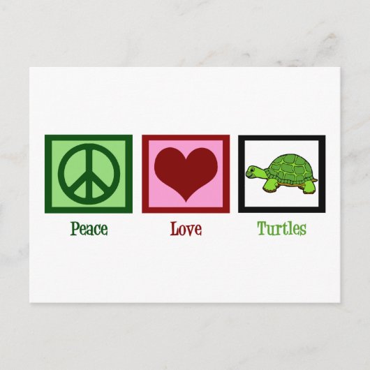 Peace Love Turtles Briefkaart (Voorkant)