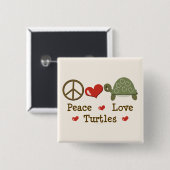 Peace Love Turtles Button (Voorkant /achterkant)