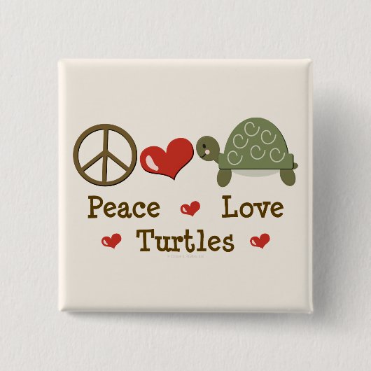 Peace Love Turtles Button (Voorkant)