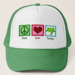 Peace Love Turtles Cute Zee Turtle Trucker Pet<br><div class="desc">Een gave schildpaddenstoel met een  schildpad naast een schattig vredesteken en een leuk hart. Peace Love Turtles.</div>