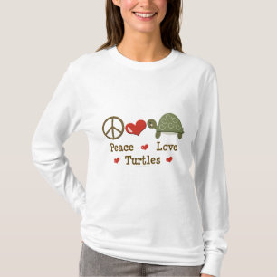 Peace Love Turtles Long hoeve Tee Shirt