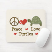Peace Love Turtles Mousepad Muismat (Met muis)