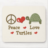 Peace Love Turtles Mousepad Muismat (Voorkant)