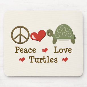 Peace Love Turtles Mousepad Muismat