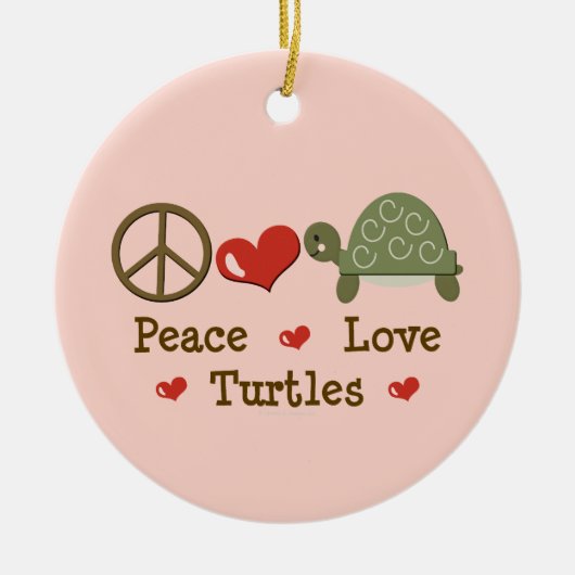 Peace Love Turtles Ornament (Voorkant)