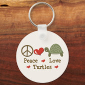 Peace Love Turtles Sleutelhanger (Voorkant)