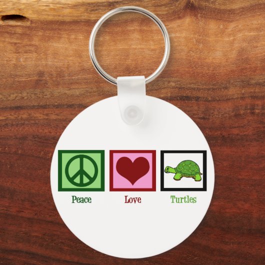 Peace Love Turtles Sleutelhanger (Voorkant)
