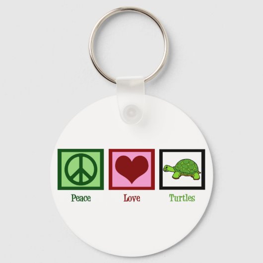Peace Love Turtles Sleutelhanger (Achterkant)