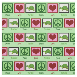 Peace Love Turtles Stof