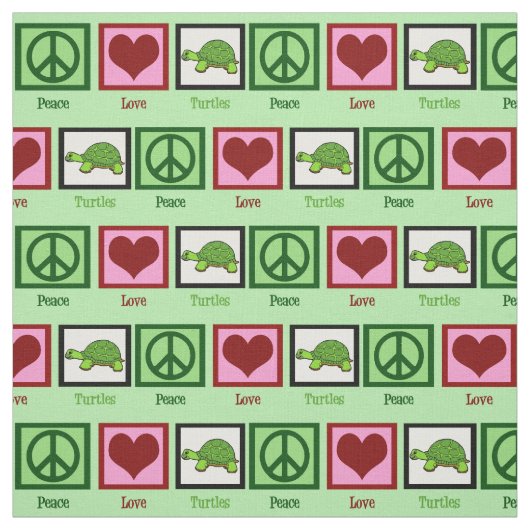 Peace Love Turtles Stof (Swatch)