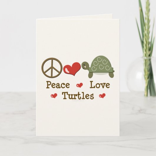 Peace Love Turtles Wenskaart Kaart (Voorkant)