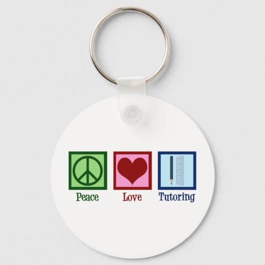 Peace Love Tutoring - Cute Tutor Sleutelhanger (Voorkant)