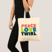 Peace Love Twirl Guard Colorguard Flag Twirler Tote Bag (Voorkant (product))